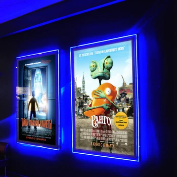 Ultra Tanek Akril brez okvirjev LED Osvetljeni Filmski Plakat Okvir Polje Svetlobe se Uporabljajo za Kino/ Home Theater okrasite