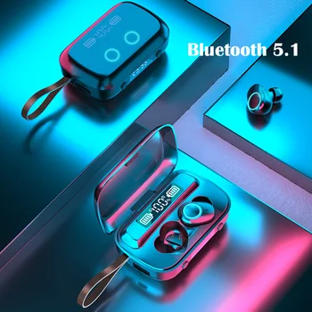 Brezžične Slušalke Bluetooth 5.1 TWS 2200mAh Polnjenje Polje 9D Stereo Šport Čepkov Vodotesne Slušalke Z Mikrofonom CVC8.0