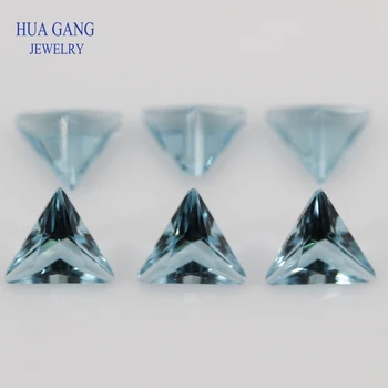 106# Modri Trikotnik Oblike, Princesa Cut Svoboden Steklene Kroglice Sintetičnih Gems Za Nakit, Velikosti 3 x 3~8x8mm Brezplačna Dostava