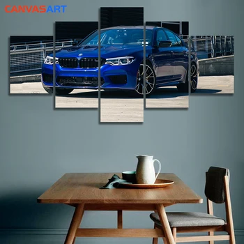 Platno člen 5 Kos Slike BMW M5 Konkurence Wall Art Platno, Slike za Dom Dekor Plakat Stenske Slike za dnevno Sobo