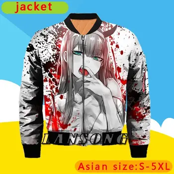 Draga v franxx nič dveh majica s kapuco anime 3d tiskanja moških harajuku hlače ulične puloverju hip hop jopiči oblačila