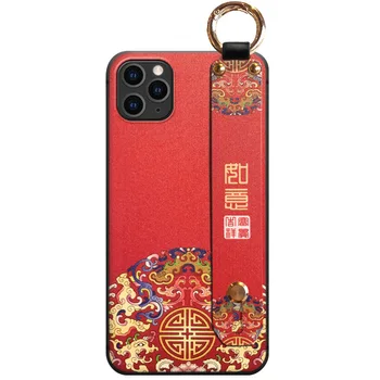 Kitajska slog 3D Reliefni Primeru Telefon za Samsung S10e S8 S9 S10 S20 Ultra Plus Opomba 8 9 10 Plus Mehka Nazaj Pašček za Zapestje Primerih