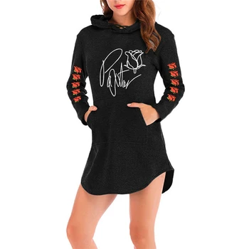 Payton Moormeier Natisnjeni Hooded Obleka Ženske Dolg Rokav Priložnostne Obleke 2020 Vroče Prodaje Dekleta Ulične Oblačila Velikosti Od S do 2XL