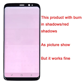 Super AMOLED Za Samsung Galaxy S8 LCD Plus Z Okvirjem S8 G950F S8 Plus G955F Zaslon na Dotik Skupščine Rdečega Opekline Sence