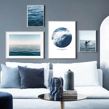 Kita Ocean Ponudbo Plaži Valove Za Surfanje Wall Art Platno Slikarstvo Nordijska Plakatov In Fotografij Stenske Slike Za Dnevna Soba Dekor