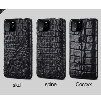 Resnična Krokodil Usnja Primeru Telefon Za iphone 11 Pro Max XR X XS Max Luksuzni Marvel Kritje Za iphone 12 pro max 12 mini