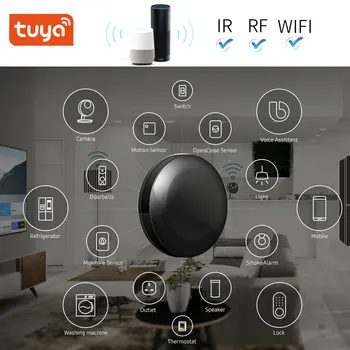 Tuya WIFI IR RF Glas Pretvornik Univerzalni Daljinski-Krmilnik Tv-klimatska Naprava Svetlobo-nastavite možnost Wifi Smart Home Za Alexa Google