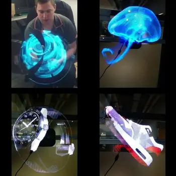 3D Hologram projektor Oglaševanje Zaslonu LED Holografski fan Prostim Očesom Fan lahka 3d Oglaševanje logotip Luč za počitnice trgovina