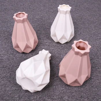 Origami PP Vaza Mlečno Belo Imitacije Keramični Cvetlični Lonec Cvetlični Košarico Cvet Vazo Dekoracijo Doma Nordijska Dekoracijo