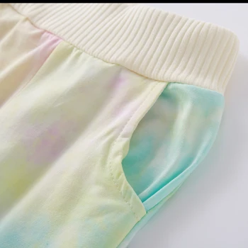 Todder Baby Tie Dye Tiskanja Kompleti Oblačil za Pomlad Jesen Long Sleeve Hooded Vrhovi+Dolge Hlače Otroci Priložnostne Trenirke 2pcs Obleke