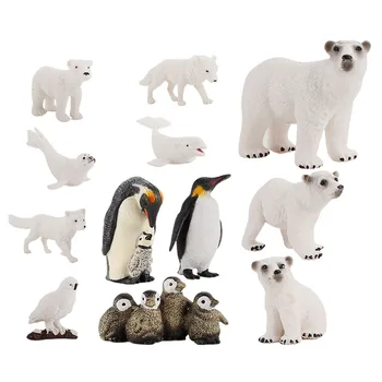 12 kos/set Mini Živalski Model Arktiki&Antarktiko Polar Slika Dejanje Igrača Nastavite Risanka Simulacije Živali Lepo Plastičnih mas Zbirk
