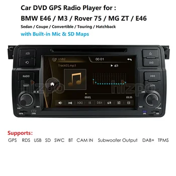 Avto multimedijski predvajalnik, DAB+ Autoradio DVD GPS za BMW E46 M3 325 3er 318 320 Rover75 MG Navi RDS VMCD 8G Zemljevidi BT CSD AM/FM RDS-CD
