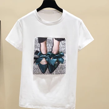 Ženske T Srajce Moda 3D Tiskanih Priložnostne Harajuku T-shirt Lok Letnik korejski Tshirt Tees Vrhovi Ženske Camisetas Vetement Femme