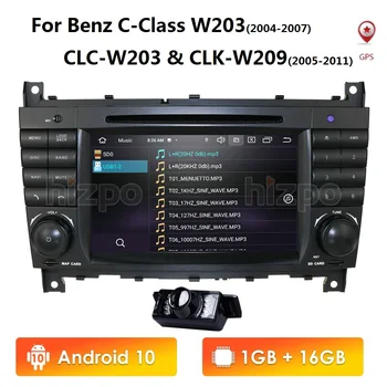 Quad Core 2DIN Android10 Avto DVD GPS Multimedia za Mercedes/Benz C-Razred W203 CLC-Razred W203 CLK-Razred W209 Radio Stereo
