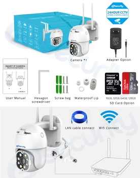 4MP WiFi PTZ Kamere na Prostem AI Humanoid Odkrivanje Dvojno Svetlobo Brezžični Speed Dome Zvočni Alarm CCTV Video Nadzor, IP Kamere
