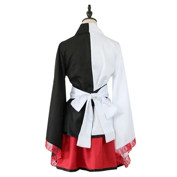 Anime Danganronpa Monokuma Cosplay Kostum Vrh Krilo je Japonski Kimono Enotno Žensk Nastavite Lasulje Lase, Čevlji Cos Halloween Obleko