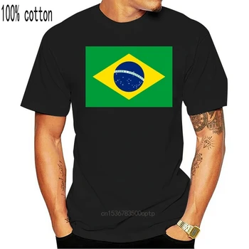 Brazilija Zastavo Levi strani Prsi, Natisnjeni T-shirt Vrh Tee Bombaž Humor Moških Crewneck T Srajce