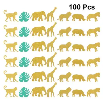 100 kozarcev Hawaiian Džungle Tema Monstera Živali Ustvarjalne Konfeti Okraski Papir simbolov 