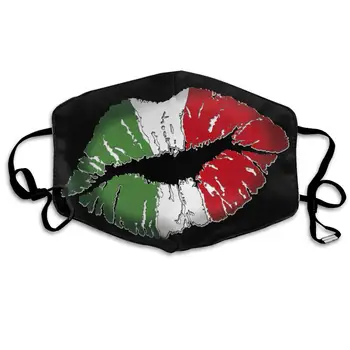 Italijansko Zastavo Seksi Ustnice Stroj Za Večkratno Uporabo Maske, Bombaž Proti Prahu, Pol Obraza, Ust, Maska Za Otroke, Najstnike Moški Ženske Z Nastavljivo
