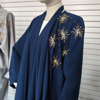 MD tam kaftan Odprite Abaya Dubaju, Turčija, Muslimani Moda Kimono Jopico Mujer Caftan Ženske, Islam Abayas American Oblačila Haljo Femme