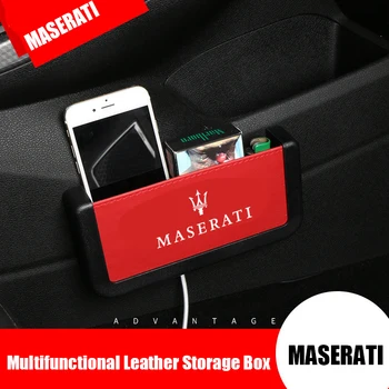 Avto Sedež Škatla za Shranjevanje Nosilec za Telefon, Nalepke za Maserati Logotip Ghibli Granturismo Quattroporte Levante GT GC Coche Coupe Gransport