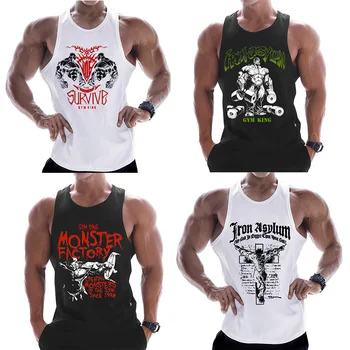 2019 nov modni bombažne majice brez rokavov tank zgornji del moški Fitnes shirt mens singletnega Bodybuilding trening telovadnic Športnih telovnik