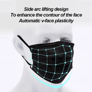 V ZALOGI 100 kozarcev za Enkratno uporabo Non-woven Maske 3 Plast Vložek Filter Proti Prahu Dihanje Odraslih Usta Maska Črna Mascarillas