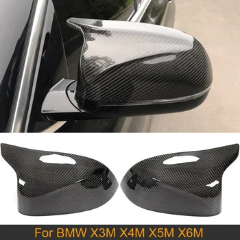 Ogljikovih Vlaken Avto Rearview Mirror Zajema Pokrovi za BMW X3M F97 X4M F98 X5M F95 X6M F96 2018-2020 Strani Ogledalo Zajema Kape RHD / LHD