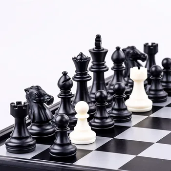 3 v 1 Šah & Dama & Backgammon Set Potovalnih Plastičnih Šahovsko Igro, Magnetni Šahovske Figure, Zložljivi Šahovnice Darilo Zabava