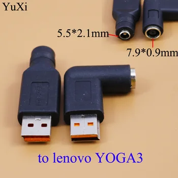 DC 7.9*0,9 mm 5.5*2.1 mm DC Jack Poseben Polnilnik USB Power Adapter za 90 Stopinj pod Kotom za Lenovo Yoga3 PRO yoga 3 4 11 Prenosnik