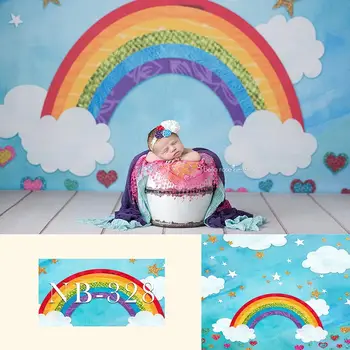 Bel oblak fantacy grad novorojenčka fotografija ozadje rojstni dan torta stranka ozadje za foto studio malo bleščice zvezd