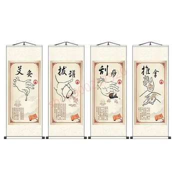 (po meri) Tradicionalni Kitajski medicini zdravje muzej kozmetični salon, zdravstvenega varstva, obešanje slik, svila dekoracijo sten plakat