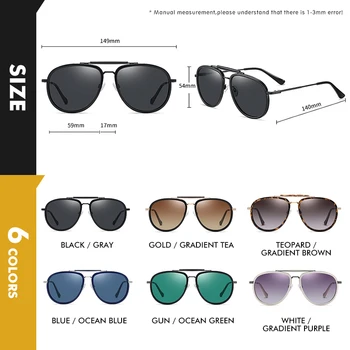 LIOUMO Klasičnih Prevelik sončna Očala Moških 2020 Modno Oblikovanje Ženske Polarizirana sončna Očala Vožnje Gradient Objektiv UV400 gafas de sol