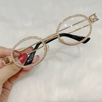 Blu-ray Zaščite, sončna Očala ženske, Vroče prodaje krog vintage sončna očala Pearl luksuzni sončna očala Moških UV400 oculos