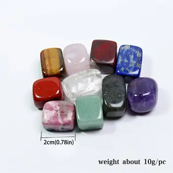 10 Kosov/Škatlo Naravnih Čakro Padle Kamen Gemstone Rock Mineralnih Kristalov Poljski Zdravilne Meditacije Za Feng Shui Dekor