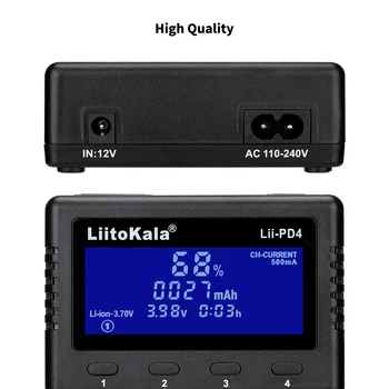 2020 LiitoKala Lii-PD2 Lii-PD4 LCD Smart Polnilec za Baterije 18650 Li-ionska 18650 14500 16340 26650 21700 26700 LCD-Polnilnik Baterije
