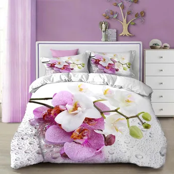 WOSTAR Rjuhe Kritje Kralj Kraljica Velikosti Velikost Tolažnik Določa 3d digitalni tisk magnolija cvet luksuznih doma tekstil 3d posteljni set