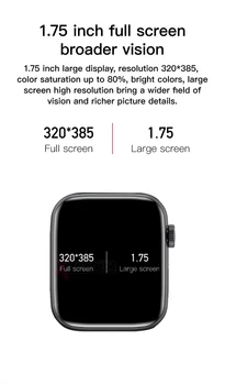 Original smartwatch 2021 X16 Pametno Gledati 1.75 Bluetooth Klic Srčni utrip Watch 6 pk iwo 12 AK76 X7 HW12 HW22 HW16 G65L W26 P8 X6
