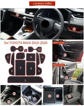 Avtomobilska dodatna Oprema Non-Slip Blazine Za Toyota RAV4 2019 2020 2021 nedrseče Mat Gume, Avto Notranje zadeve Organizator Vrata Reže Mat 12pcs