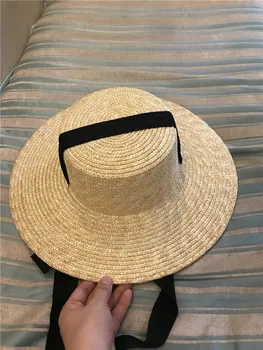 01901-hh7270 novo poletje naravne trave ročno črnega traku fedoras skp moški ženske počitnice prosti čas na plaži klobuk