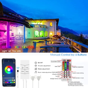 LED Trakovi Luči Bluetooth 15m Glasbo Sinhronizirati 5050 RGB pod Nadzorom APP+Remote+Mic+4 Gumb Preklopite Glasbe Sync