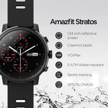 Original Amazfit Stratos Smartwatch Pametno Gledati Bluetooth GPS Calorie Count Srce Monitor 50M Neprepustna za Android iOS Telefon