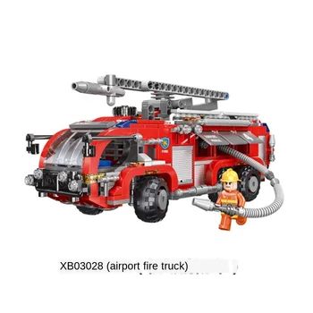 Gradnik gasilsko Model zažgali Motorja Minifigures Zmanjšana Miniaturne Igrače za Fante, Dekleta, Otroci, Otrok Dejanje Slika