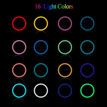 RGB Barvna LED Obroč Svetlobe 10 Inch 160 CM Stojalo Mavrica Ringlight USB S Telefona Stojalo 16 Svetlobe, Barve Za Živo Fotografija