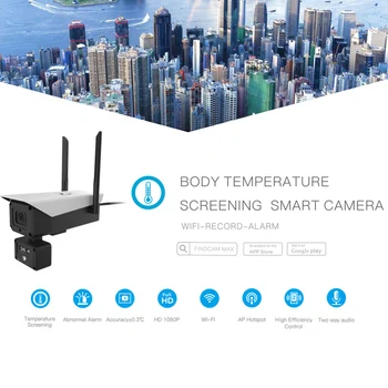 Pametno Merjenje Telesne Temperature Infrardeče Toplotne Merjenje Fotoaparat 1080P Digitalni Zaslon Vročina Visoke Temperature, Alarm Z Stojalom