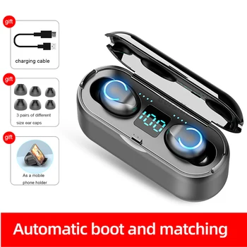 Novo F9 TWS Brezžične Slušalke Bluetooth 5.0 dotik Slušalke Mini HI-fi V uho Šport Teče Slušalke Podporo Android pametni telefon